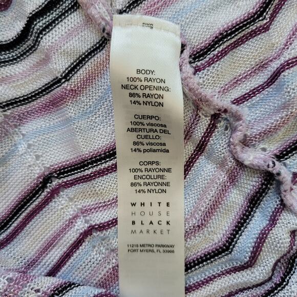 White House Black Market	Size	M/L	Chevron Cape Poncho Tassels Multi Color Easter - Picture 10 of 11